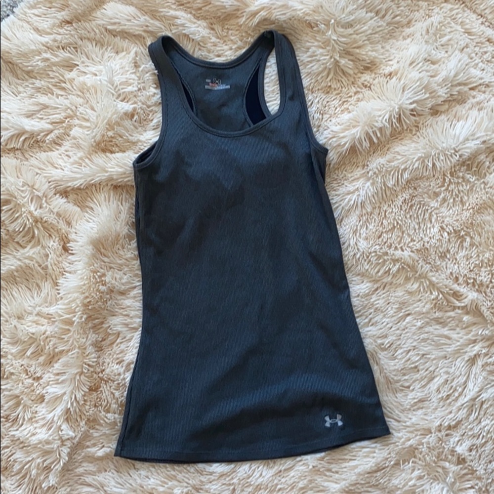 Charcoal Gray Ribbed Under Armour Tank